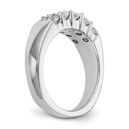 14K Weißgold Ehering mit natürlichen Diamanten 1,05 ct