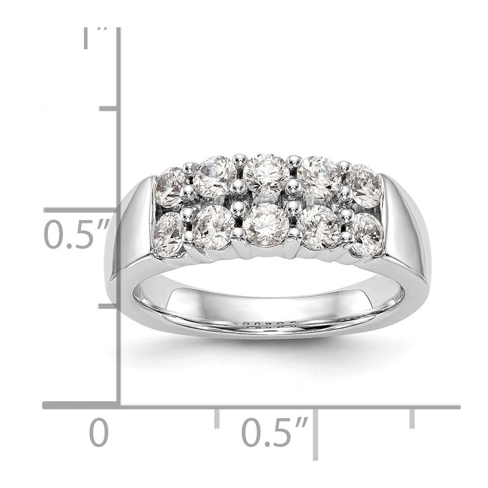 14K Weißgold Ehering mit natürlichen Diamanten 1,05 ct