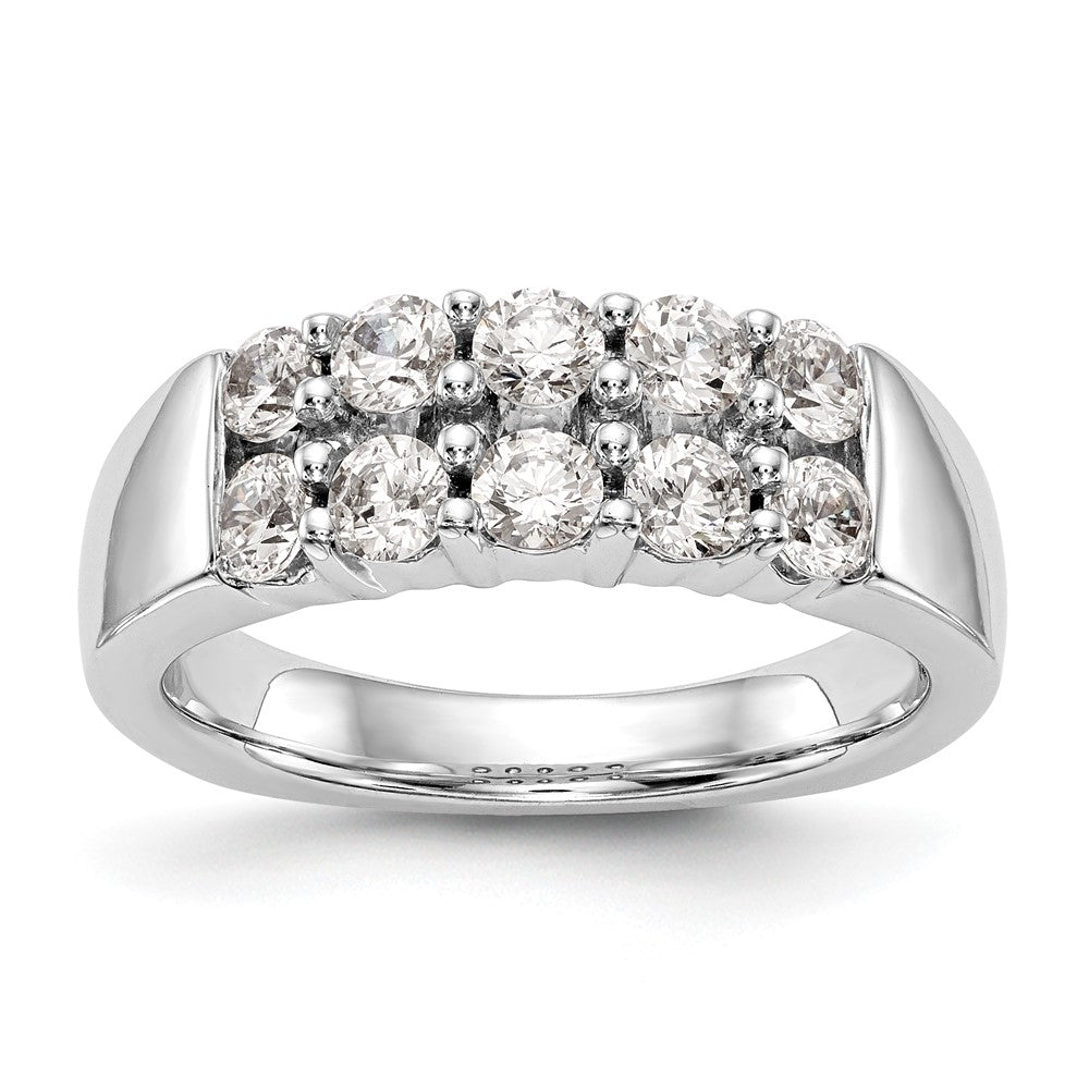 14K Weißgold Ehering mit natürlichen Diamanten 1,05 ct