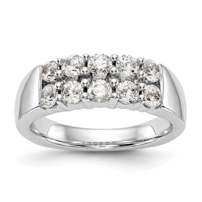 14K Weißgold Ehering mit natürlichen Diamanten 1,05 ct
