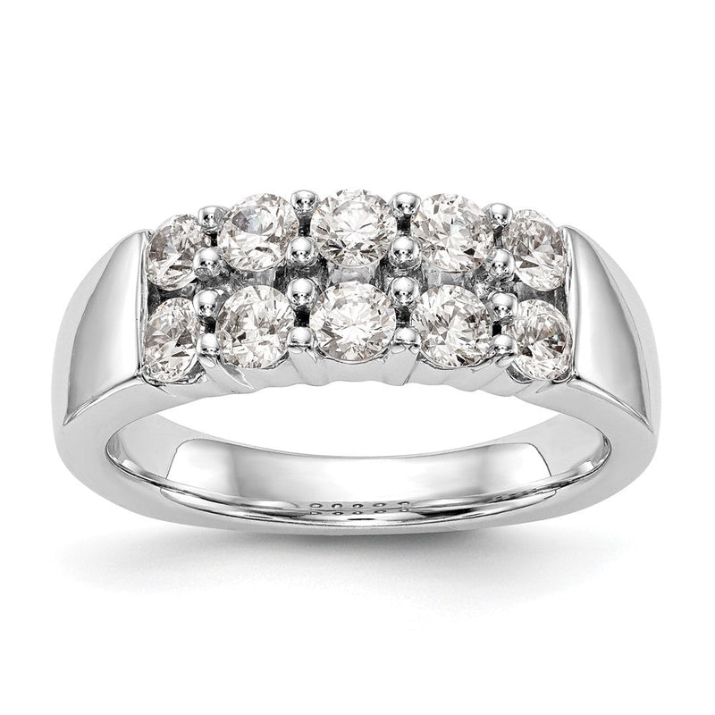 14K Weißgold Ehering mit natürlichen Diamanten 1,05 ct
