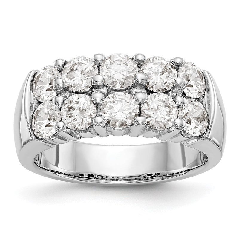 14K Weißgold Ehering mit natürlichen Diamanten, 2 ct Gesamtgewicht