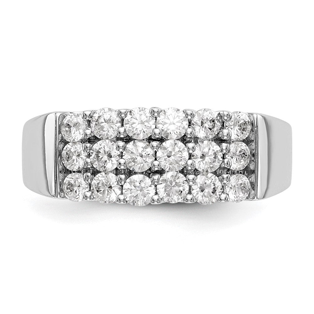 14K Weißgold Ehering mit natürlichen Diamanten, 0,99 ct Gesamtgewicht