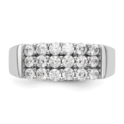 14K Weißgold Ehering mit natürlichen Diamanten, 0,99 ct Gesamtgewicht