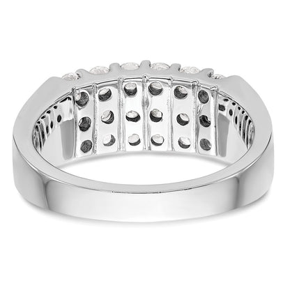 14K Weißgold Ehering mit natürlichen Diamanten, 0,99 ct Gesamtgewicht