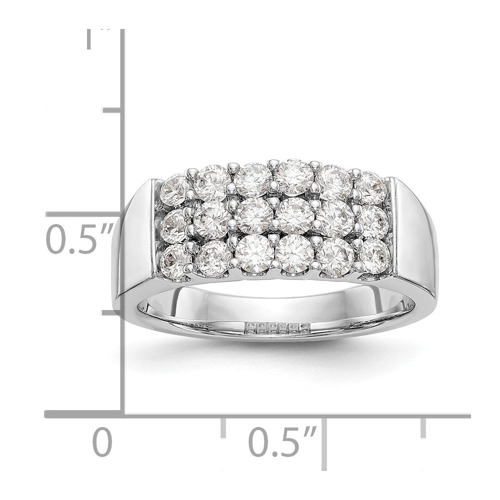 14K Weißgold Ehering mit natürlichen Diamanten, 0,99 ct Gesamtgewicht