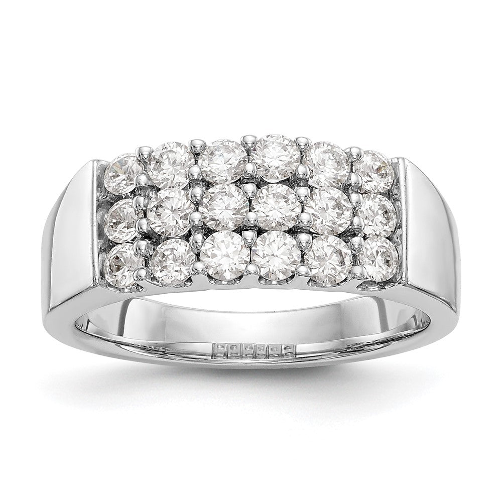 14K Weißgold Ehering mit natürlichen Diamanten, 0,99 ct Gesamtgewicht