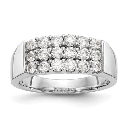 14K Weißgold Ehering mit natürlichen Diamanten, 0,99 ct Gesamtgewicht