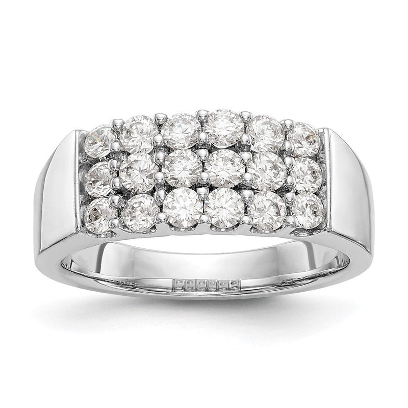 14K Weißgold Ehering mit natürlichen Diamanten 0,99 ct