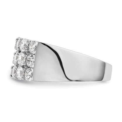 14K Weißgold Ring mit natürlichen Diamanten