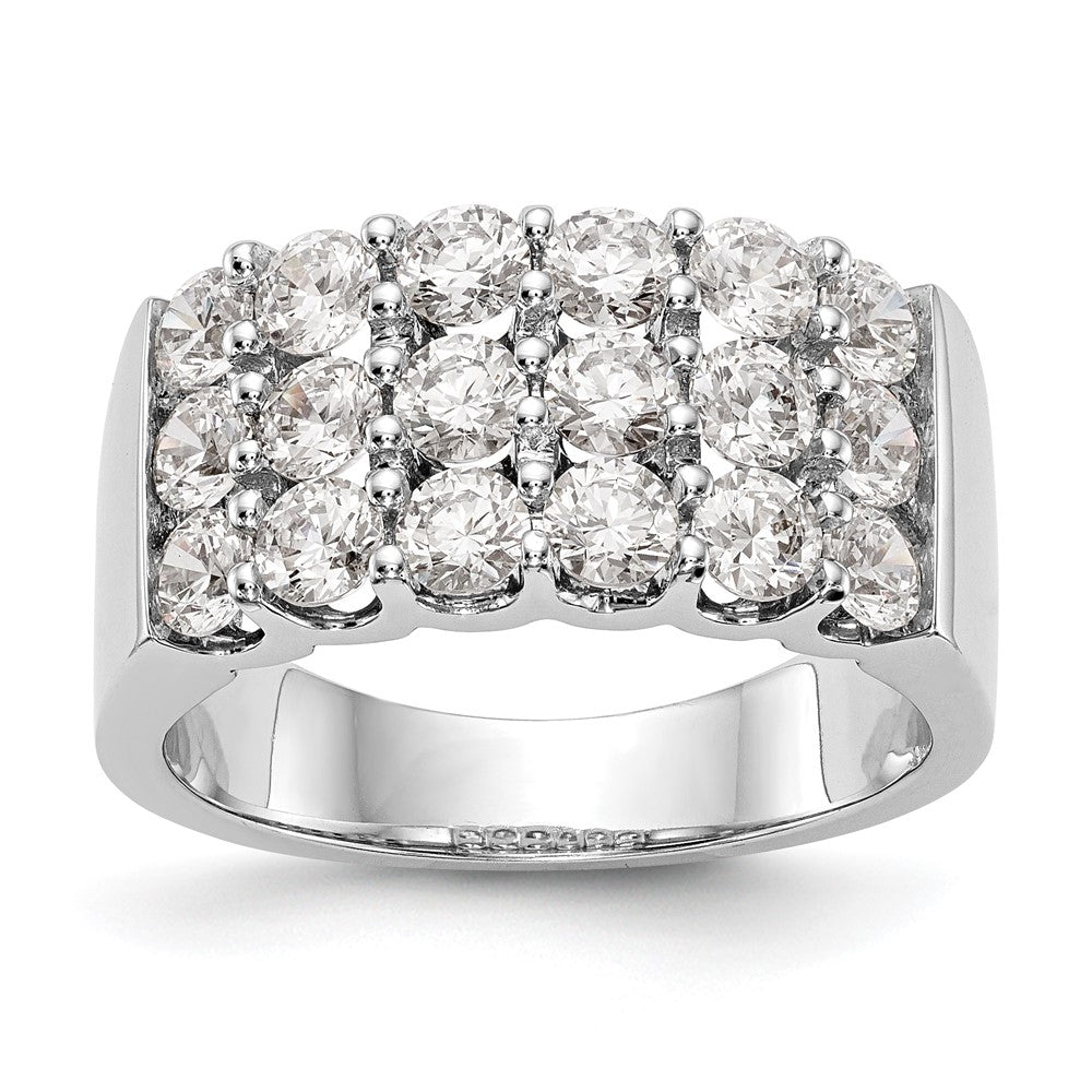 14K Weißgold Ring mit natürlichen Diamanten