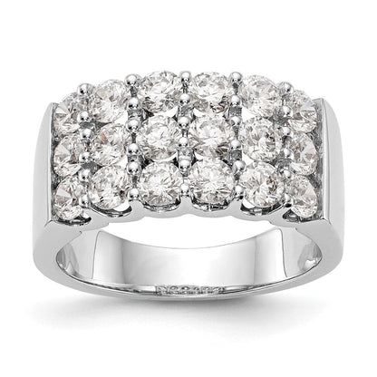 14K Weißgold Ring mit natürlichen Diamanten