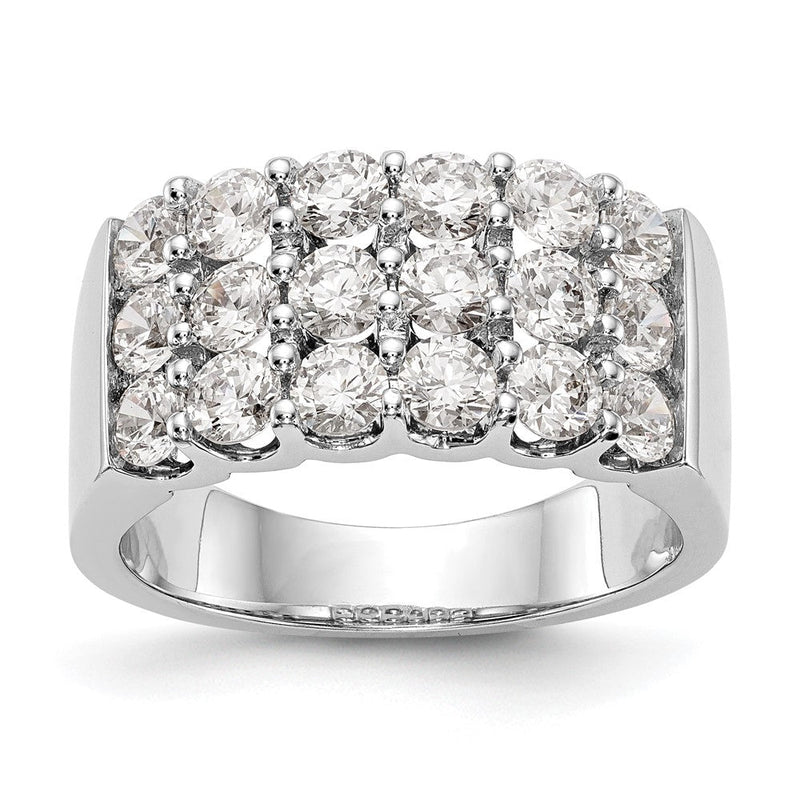 14K Weißgold Ehering mit natürlichen Diamanten, 2,04 ct Gesamtgewicht
