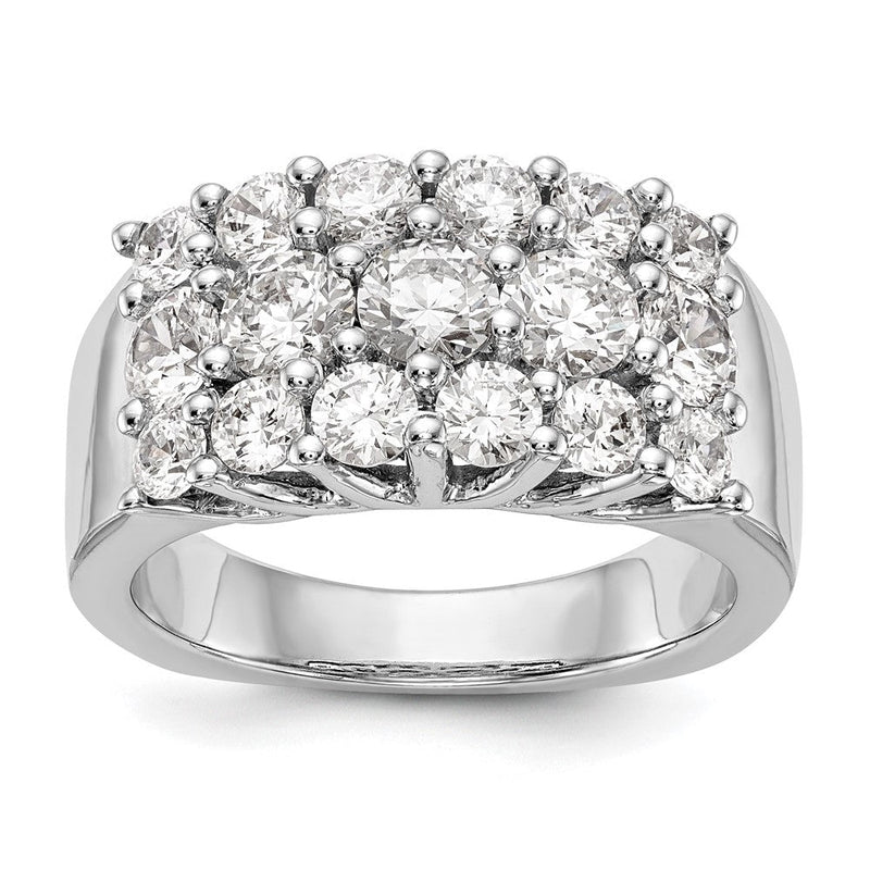 14K Weißgold Ehering mit natürlichen Diamanten, 2,002 ct Gesamtgewicht
