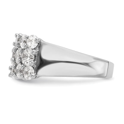 14K Weißgold Ring mit echten Diamanten