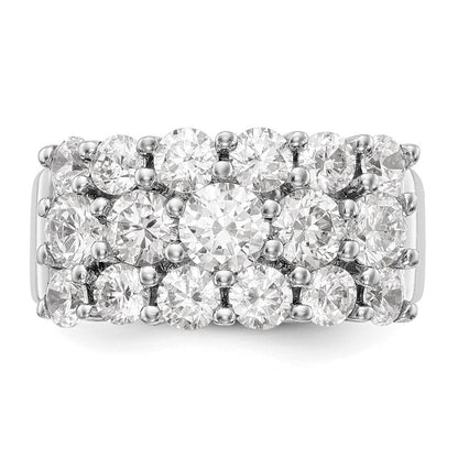 14K Weißgold Ring mit echten Diamanten