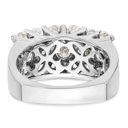14K Weißgold Ring mit echten Diamanten