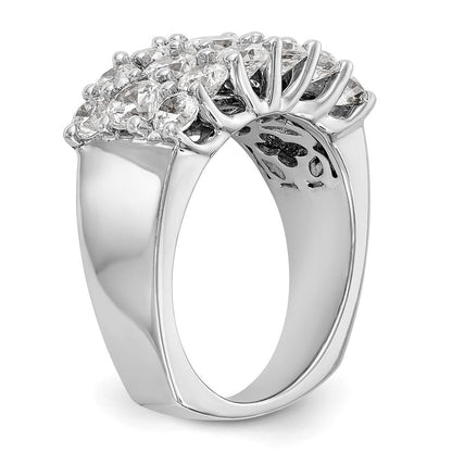 14K Weißgold Ring mit echten Diamanten