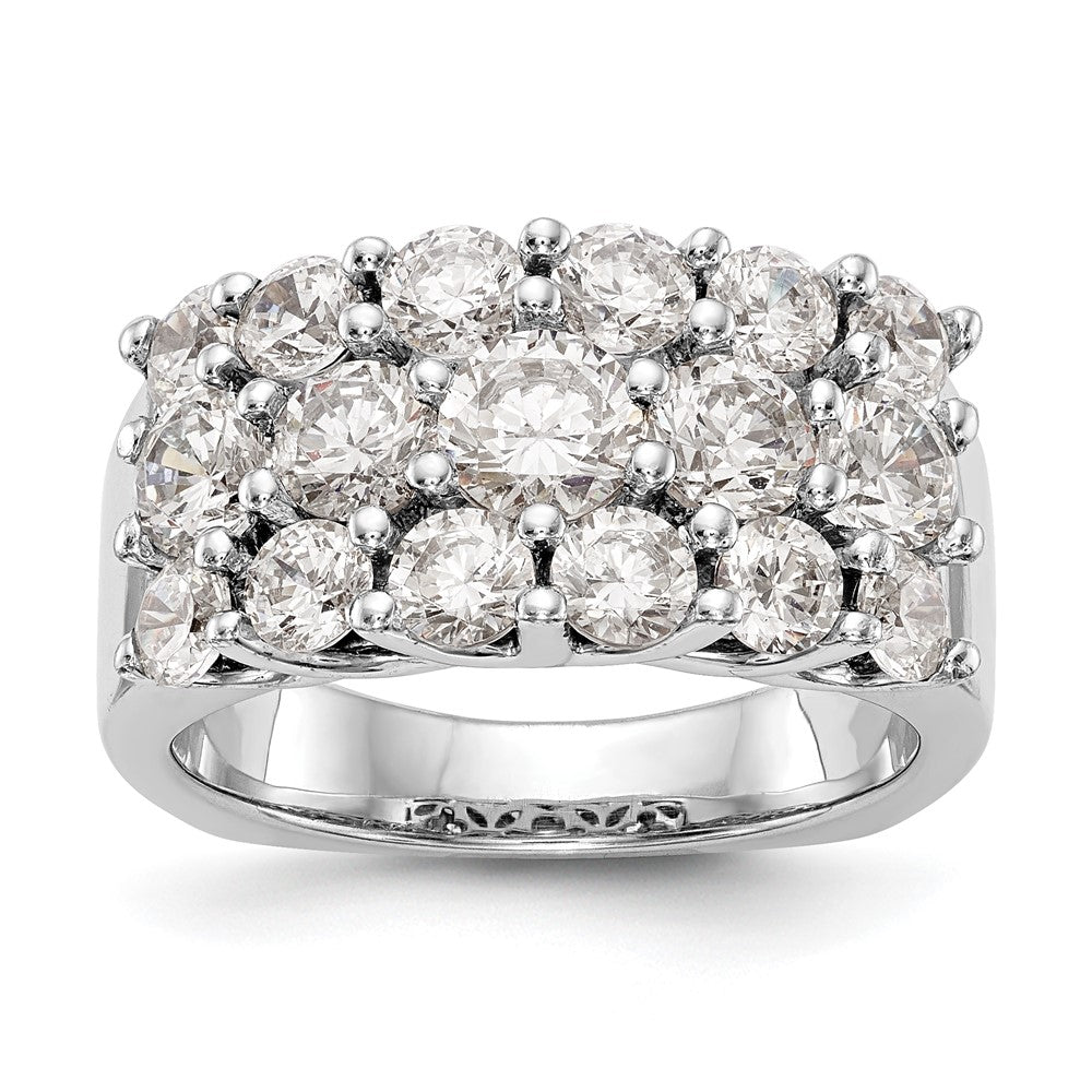 14K Weißgold Ring mit echten Diamanten