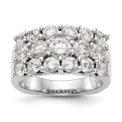 14K Weißgold Ring mit echten Diamanten