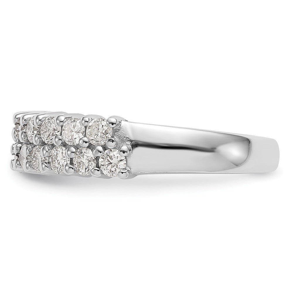 14K Weißgold Ehering mit natürlichen Diamanten 0,99 ct