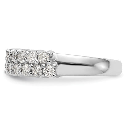 14K Weißgold Ehering mit natürlichen Diamanten 0,99 ct