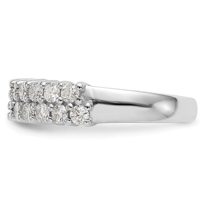 14K Weißgold Ring mit echten Diamanten
