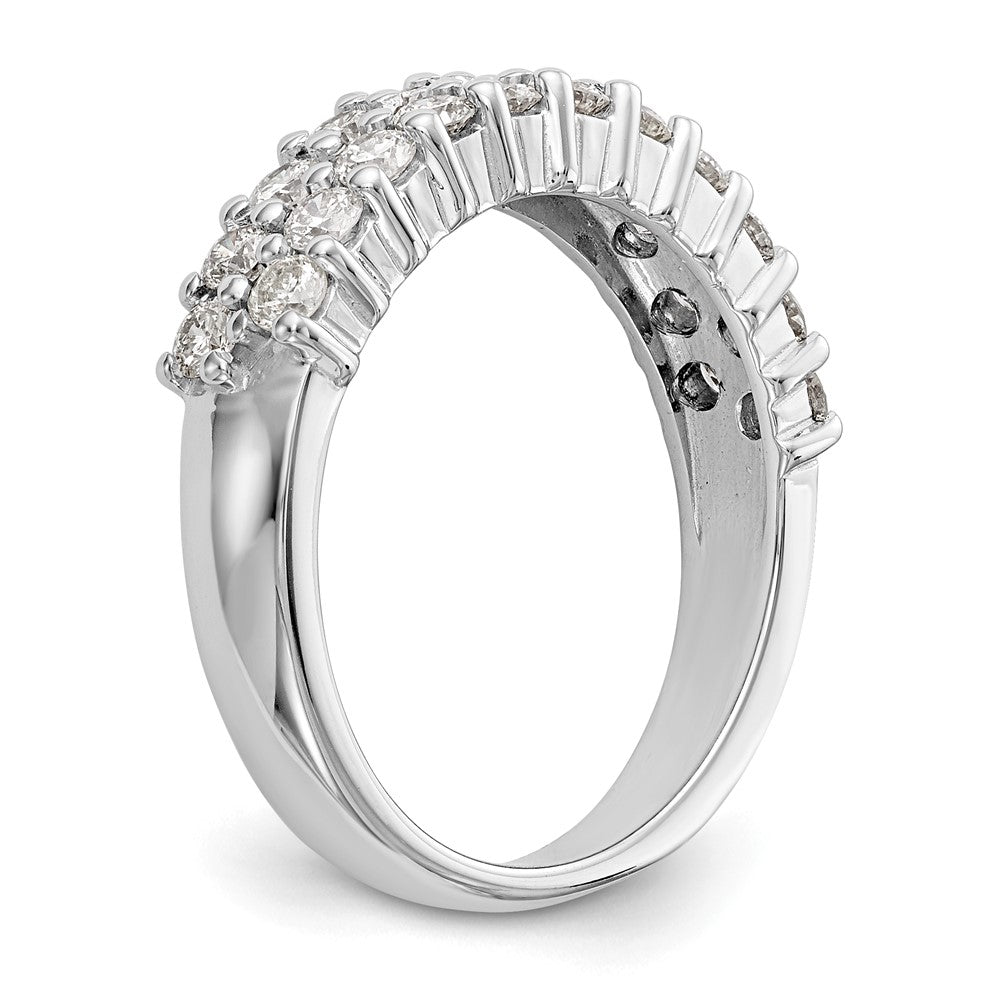 14K Weißgold Ehering mit natürlichen Diamanten 0,99 ct
