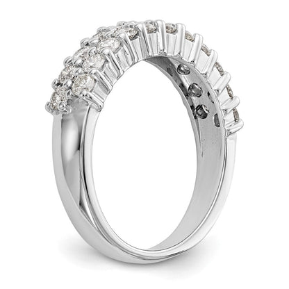 14K Weißgold Ehering mit natürlichen Diamanten 0,99 ct
