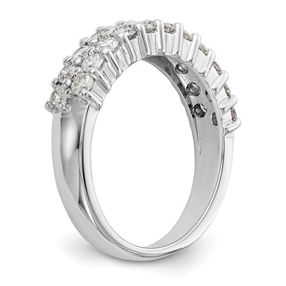 14K Weißgold Ring mit echten Diamanten