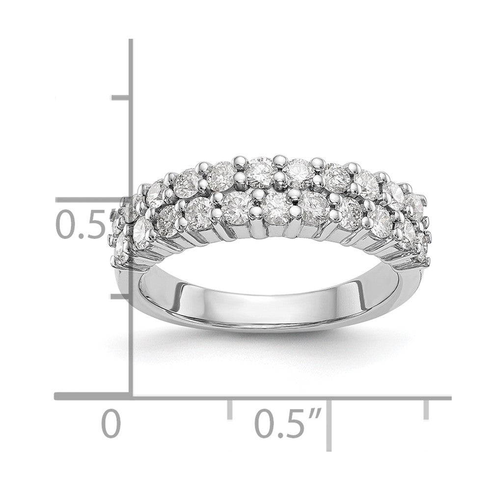 14K Weißgold Ehering mit natürlichen Diamanten 0,99 ct