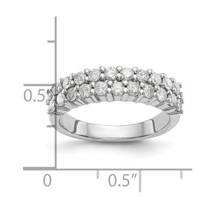 14K Weißgold Ehering mit natürlichen Diamanten 0,99 ct