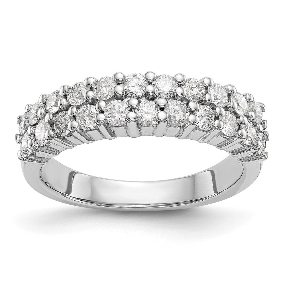 14K Weißgold Ring mit echten Diamanten