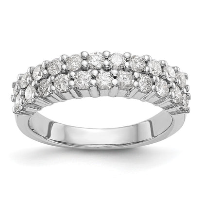 14K Weißgold Ring mit echten Diamanten