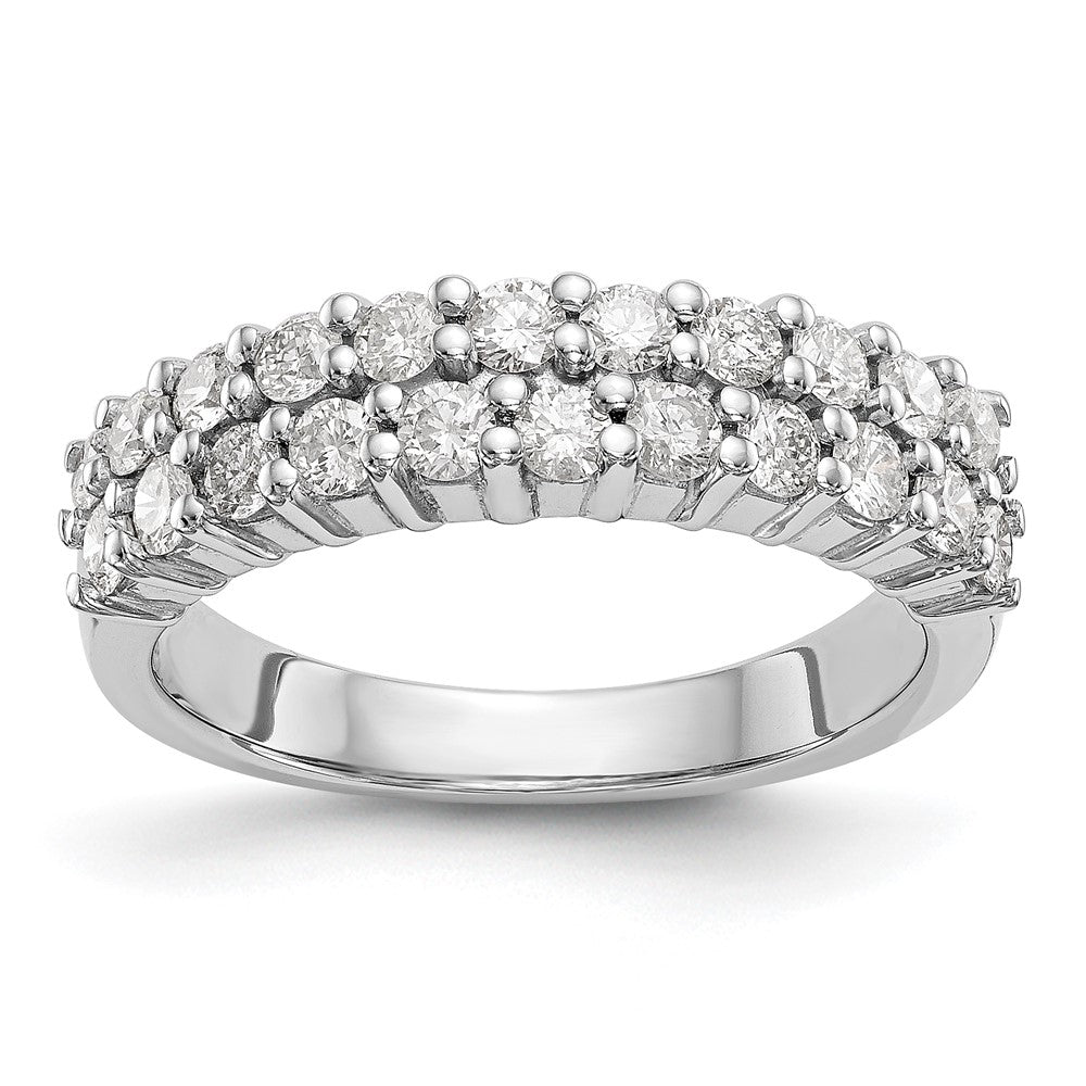 14K Weißgold Ehering mit natürlichen Diamanten 0,99 ct