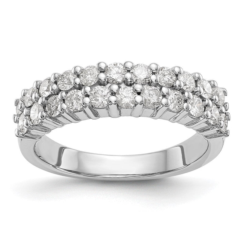 14K Weißgold Ehering mit natürlichen Diamanten, 0,99 ct Gesamtgewicht