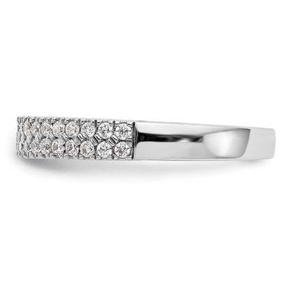 14K Weißgold Ring mit 0,375 ct. im Labor gezüchteten Diamanten VS/SI+ G+, komplett, zweireihig