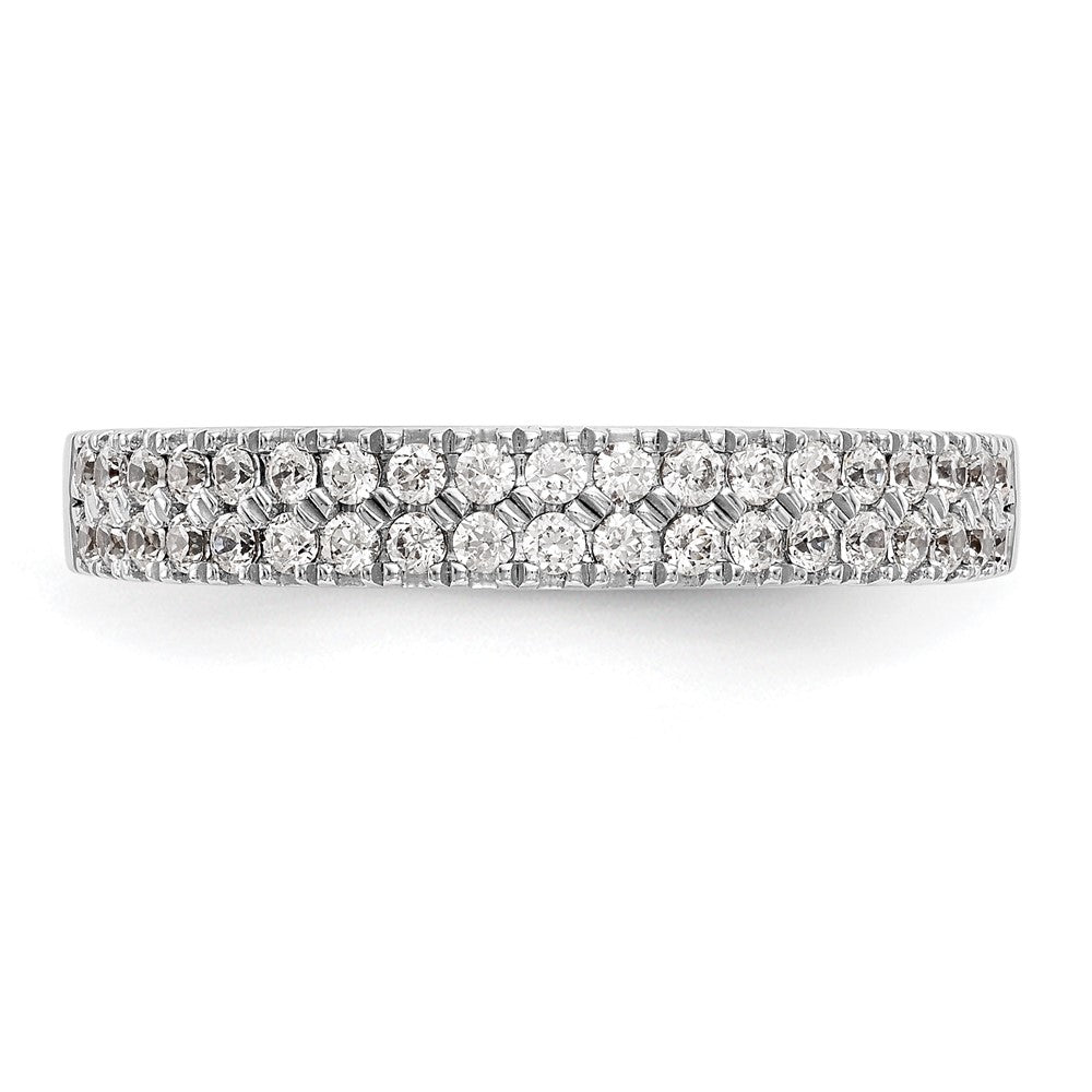 14K Weißgold Ehering mit natürlichen Diamanten, 0,38 ct. Gesamtgewicht
