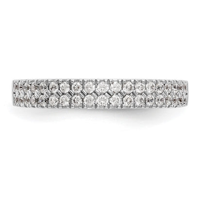 14K Weißgold Ehering mit natürlichen Diamanten, 0,38 ct. Gesamtgewicht