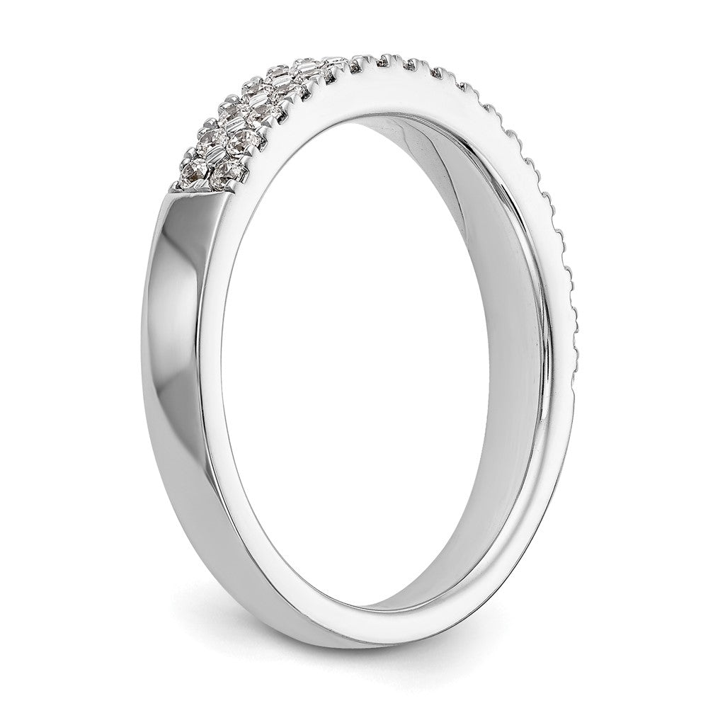 14K Weißgold Ring mit 0,375 ct. im Labor gezüchteten Diamanten VS/SI+ G+, komplett, zweireihig