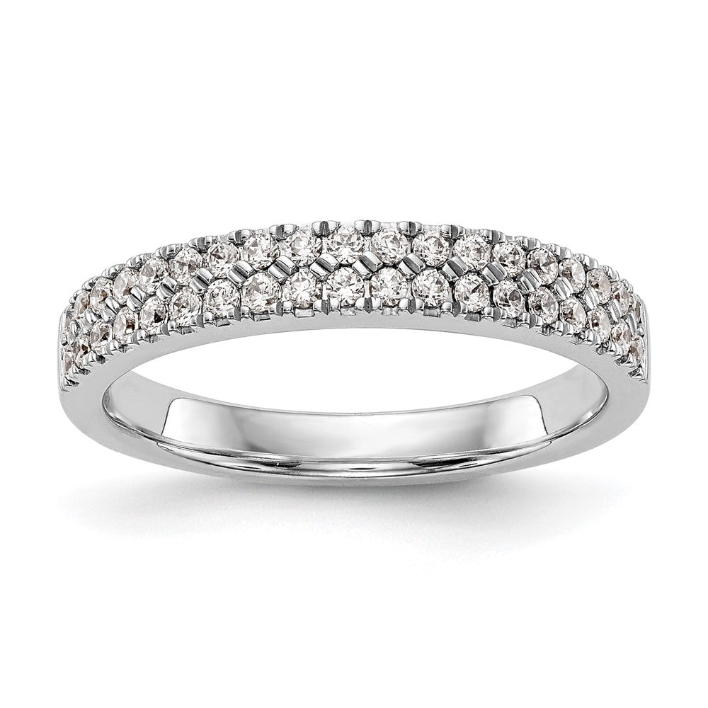 14K Weißgold Ehering mit natürlichen Diamanten, 0,38 ct. Gesamtgewicht