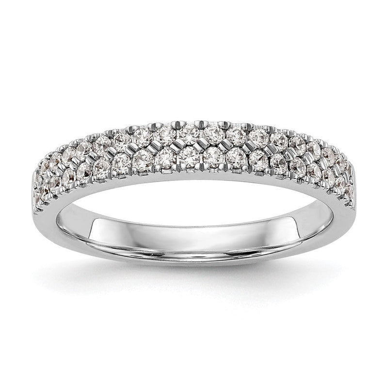 14K Weißgold Ehering mit natürlichen Diamanten, 0,38 ct Gesamtgewicht