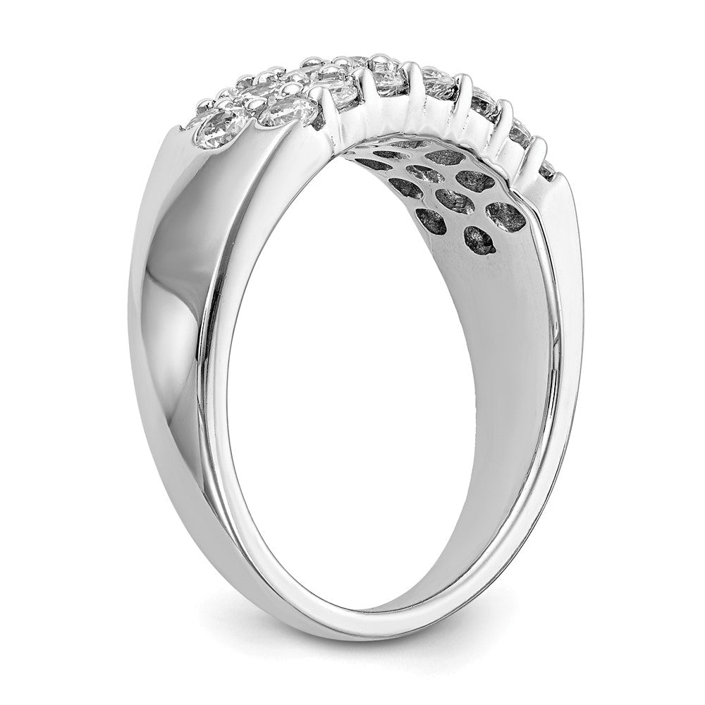 14K Weißgold Ehering mit natürlichen Diamanten