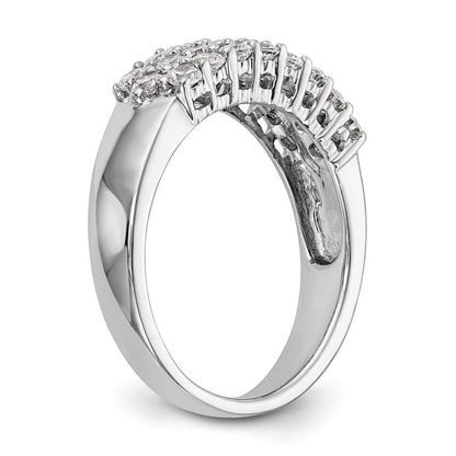 14K Weißgold Ehering mit natürlichen Diamanten