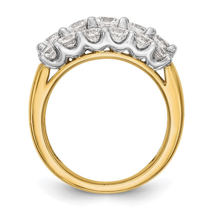 14K Bicolor Gold Ehering mit natürlichen Diamanten, 2,9 ct Gesamtgewicht