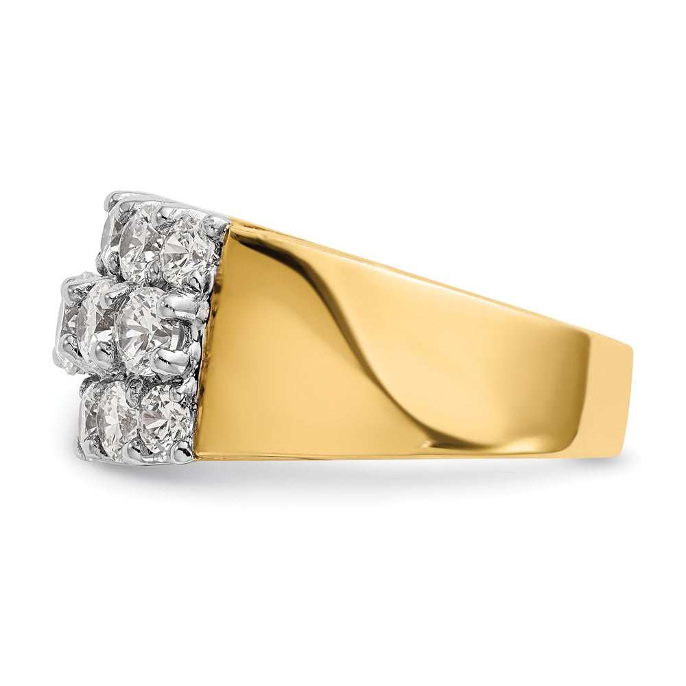 14K Bicolor Gold Ehering mit natürlichen Diamanten, 2,9 ct Gesamtgewicht