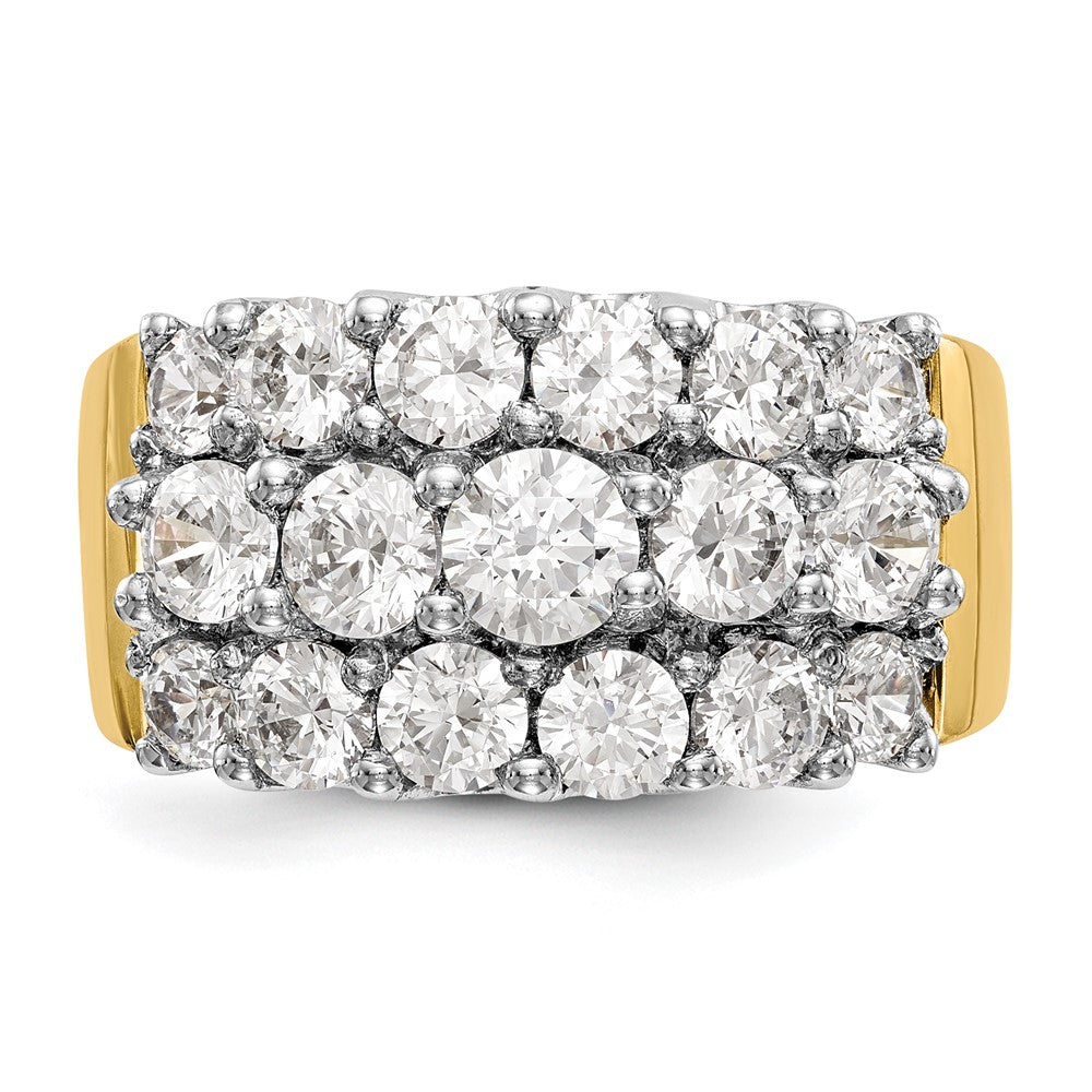 14K Bicolor Gold Ehering mit natürlichen Diamanten, 2,9 ct Gesamtgewicht