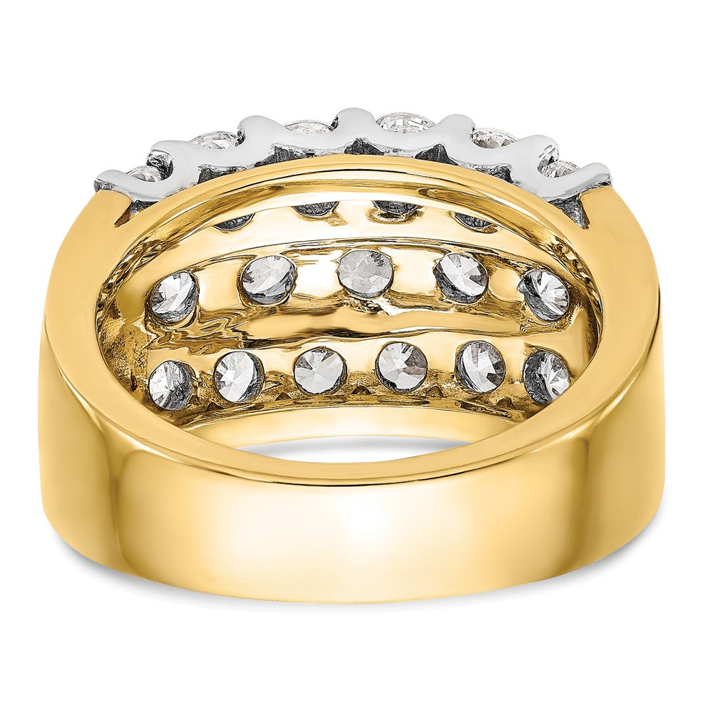 14K Bicolor Gold Ehering mit natürlichen Diamanten, 2,9 ct Gesamtgewicht