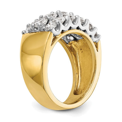 14K Bicolor Gold Ehering mit natürlichen Diamanten, 2,9 ct Gesamtgewicht