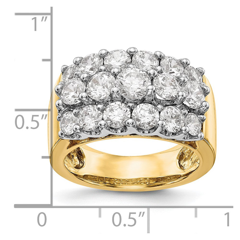 14K Bicolor Gold Ehering mit natürlichen Diamanten, 2,9 ct Gesamtgewicht